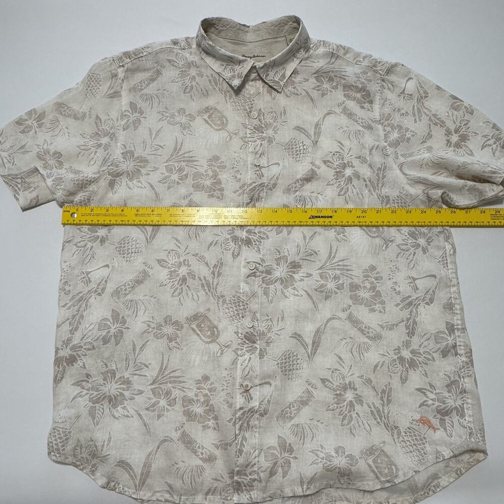 Tommy Bahama Shirt Mens XL Linen Hawaiian Floral Print Summer Beach - Picture 11 of 14